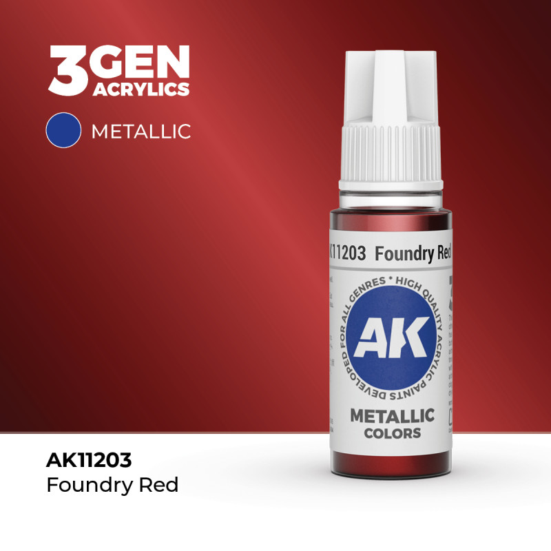 Foundry Red Rojo Fundición Metálico 3Gen 18ml AK11203 AK Interactive