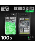 Cristales de Resina Verde Glow (100x) - Pequeños