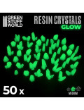 Cristales de Resina Verde Glow (50x) - Medianos