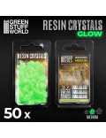 Cristales de Resina Verde Glow (50x) - Medianos