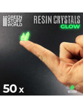 Cristales de Resina Verde Glow (50x) - Medianos