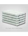 100 Imanes N52 Neodimio 3mm (diam) 1mm (grosor) White Weasel Studio