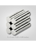 50 Imanes N52 Neodimio 5mm (diam) 2mm (grosor) White Weasel Studio