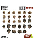 1000x Craneos de Resina 1:48-1:35 Battlefield Skulls Humans Green Stuff World