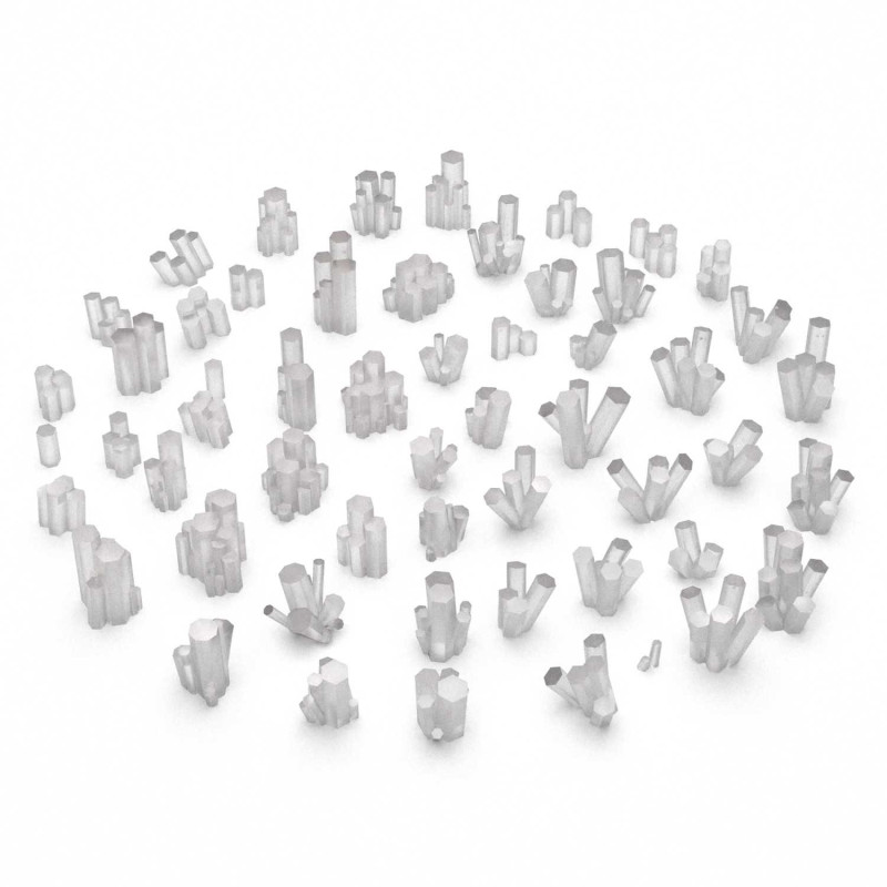 Prismas de Cuarzo Transparente x 52 Resin Crystals Clear Green Stuff World