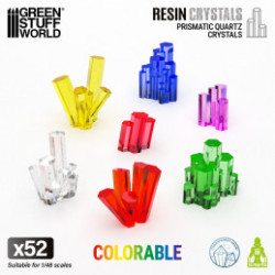 Prismas de Cuarzo Transparente x 52 Resin Crystals Clear Green Stuff World