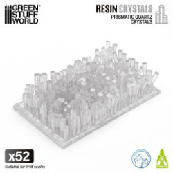 Prismas de Cuarzo Transparente x 52 Resin Crystals Clear Green Stuff World