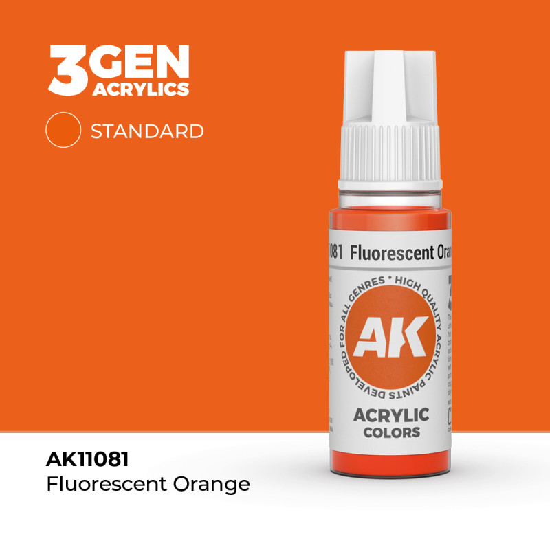 Fluorescent Orange Naranja Fluorescente 3Gen 18ml AK11081 AK Interactive
