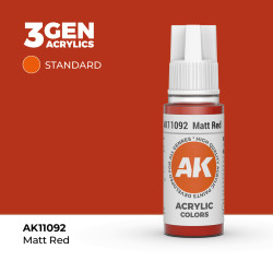 Matt Red Rojo Mate 3Gen 18ml AK11092 AK Interactive