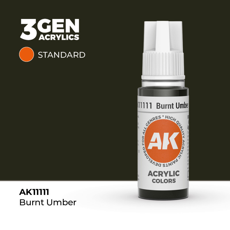 Burnt Umber Siena Tostada 3Gen 18ml AK11111 AK Interactive