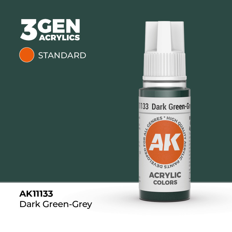 Dark Green-Grey Gris Verde Oscuro 3Gen 18ml AK11133 AK Interactive