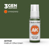 Medium Olive Green Verde Oliva Medio 3Gen 18ml AK11148 AK Interactive