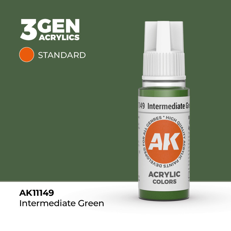 Intermediate Green Verde Intermedio 3Gen 18ml AK11149 AK Interactive