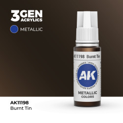 Burnt Tin Estaño Quemado Metálico 3Gen 18ml AK11198 AK Interactive