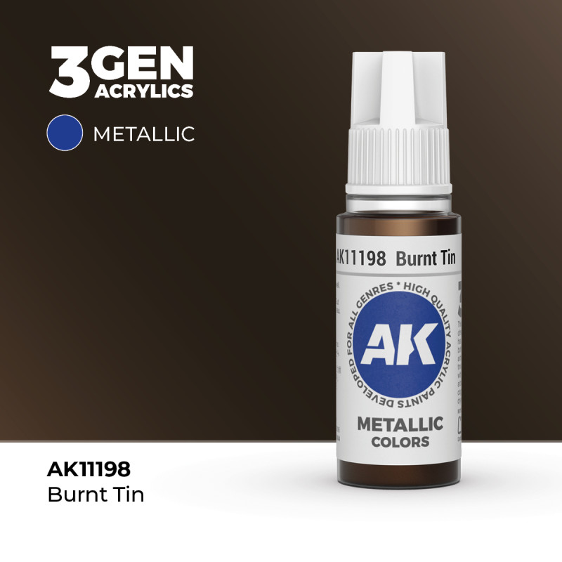 Burnt Tin Estaño Quemado Metálico 3Gen 18ml AK11198 AK Interactive